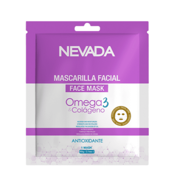 Mascarilla Facial Cristales  OMEGA 3 y Colágeno